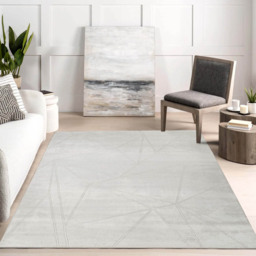 Desire Rugs Novu Mirage Beige Modern Abstract Geometric Metallic Rug 200 x 290cm - thumbnail 2
