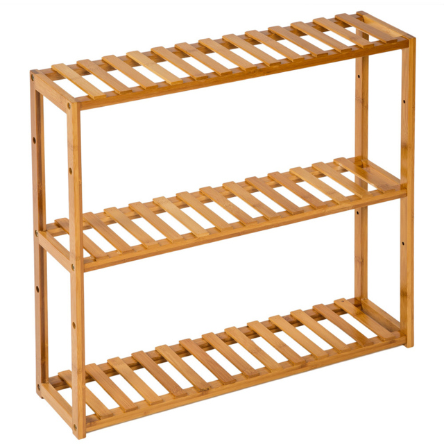 tectake 3 Tier Bamboo Standing Bathroom Storage Rack - image 1