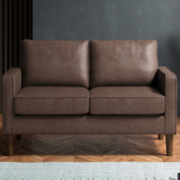 Regan Faux Leather Brown 2 Seater Sofa