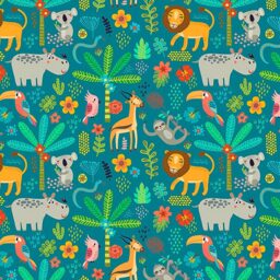 Origin Murals Tropical Animals Green Wall Mural - thumbnail 2