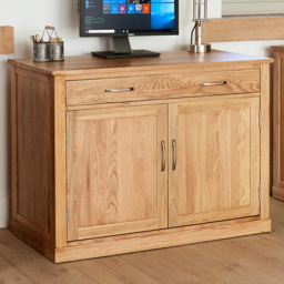 Baumhaus Mobel 2 Door Hidden Home Office Computer Desk Oak