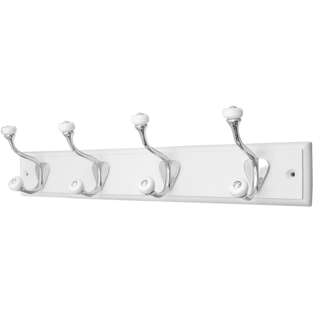 Headbourne White and Ceramic 4 Hook Coat Rail - image 1