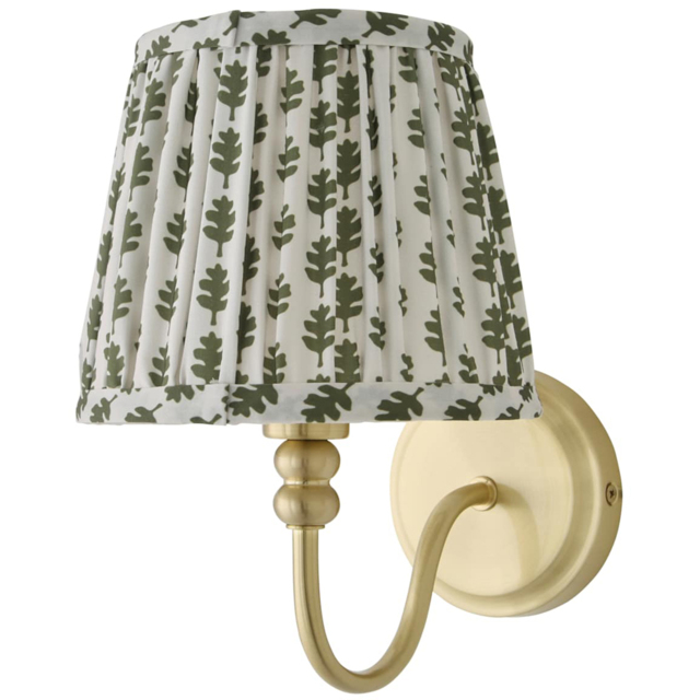 ValueLights Binky Green Floral Shade Gold Rechargeable Wall Light with Bulb 2 Pack - image 1