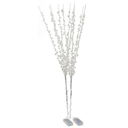 Jewelled Warm White LED Twig Light 2 Pack