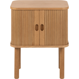 Florence Langley Single Shelf Oak Bedside Table with Sliding Door - thumbnail 3