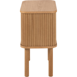 Florence Langley Single Shelf Oak Bedside Table with Sliding Door - thumbnail 4
