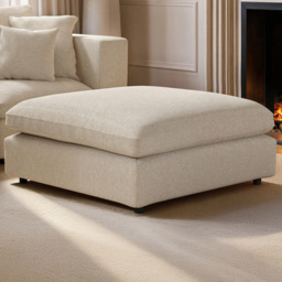SOLACE+CO Asher Beige Boucle Footstool