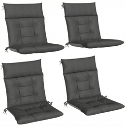 Outsunny Dark Grey Waterproof Garden Chair Cushion 111.5 x 53cm 4 Pack - thumbnail 1