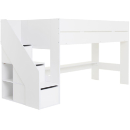 Flair Olivia White Single Mid Sleeper with Shelves and Storage - thumbnail 2