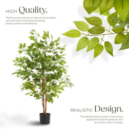 tectake Artificial Ficus Plant in Pot 120cm - thumbnail 3