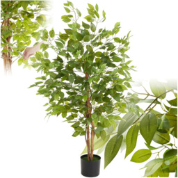 tectake Artificial Ficus Plant in Pot 120cm - thumbnail 2