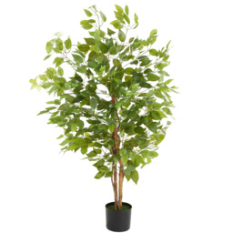 tectake Artificial Ficus Plant in Pot 120cm - thumbnail 1