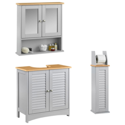 CARME Home Atlanta 3 Piece White Bathroom Furniture Set - thumbnail 2