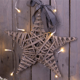 St Helens Light Grey Wicker Woven Willow Star 35cm - thumbnail 2