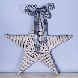 St Helens Light Grey Wicker Woven Willow Star 35cm - thumbnail 4