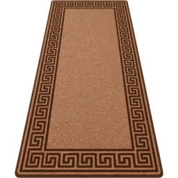 Smart Living Greekey Beige and Brown Gel Back Non-Slip Door Mat 80 x 300cm