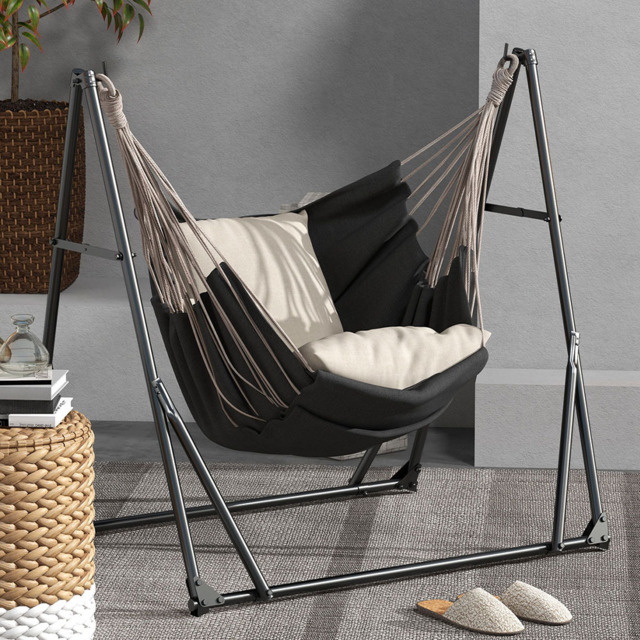 Outsunny 2 in 1 Metal Foldable Hammock Stand