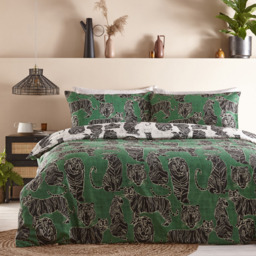 furn. Wildcat Super King Jungle Green Duvet Set