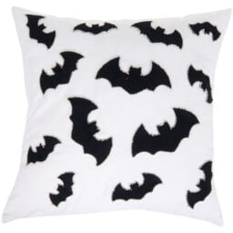 3D Bats Cushion White and Black