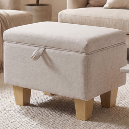 Living and Home 2 in 1 Linen Upholstered Ottoman Footstool
