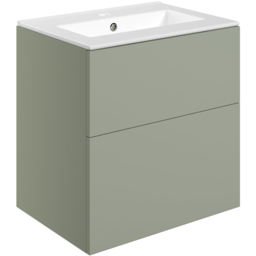Bathstore Wharton 2 Door Green Wall Hung Basin Unit 610mm - thumbnail 1