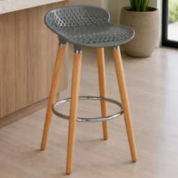 Premier Housewares Stockholm Grey and Brown Bar Stool