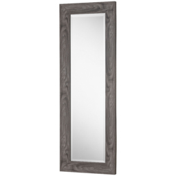 Yearn Light Grey Scooped Grained Bevelled Dressing Mirror 129 x 45cm