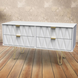 Crowndale Diamond 4 Drawer Matt White Chest of Drawers