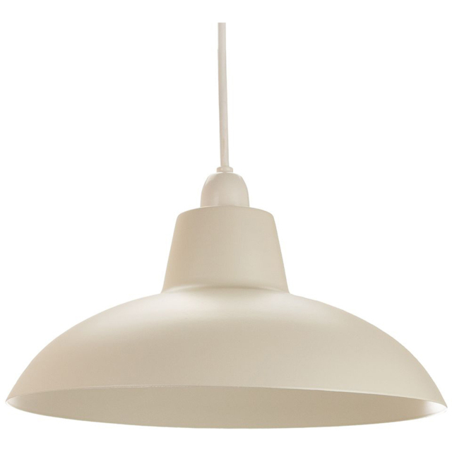Happy Homewares Retro Matt Cream Curved Metal Ceiling Pendant Shade - image 1