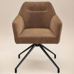 SOLACE+CO Isla Brown Chenille Swivel Dining Chair Set of 2 - thumbnail 2