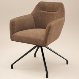 SOLACE+CO Isla Brown Chenille Swivel Dining Chair Set of 2 - thumbnail 3