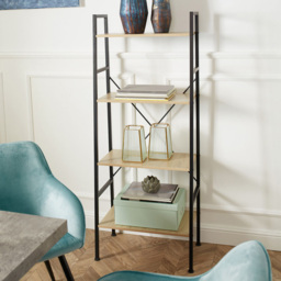 tectake Liverpool Light Wood Oak 4 Tier Sonoma Ladder Shelf