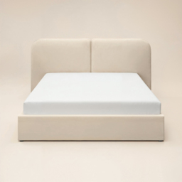 SOLACE+CO Lena Beige King Size Velvet Ottoman Bed - thumbnail 3