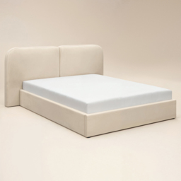 SOLACE+CO Lena Beige King Size Velvet Ottoman Bed - thumbnail 2