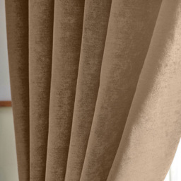 Alan Symonds Chenille Blackout Ring Top Eyelet Curtains Beige 168 x 229cm - thumbnail 3