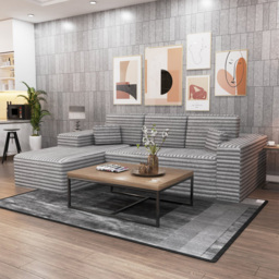 M N Furniture Smart 3 Seater Grey Left Hand L-Shape Corner Sofa - thumbnail 4