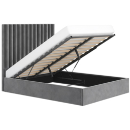 Flair Everley Grey Fabric King Size Ottoman Bed - thumbnail 2