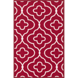 Desire Rugs Red Anti Slip Quatrefoil Design Door Mat 67 x 220cm