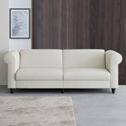 Dorel Felix 3 Seater Cream Corduroy Sofa Bed - thumbnail 1