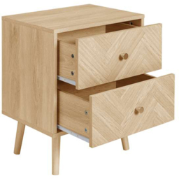 Birlea Herringford 2 Drawer Oak Bedside table - thumbnail 3