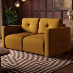 SOLACE+CO Wilfie Mustard 2 Seater Chenille Sofa - thumbnail 1