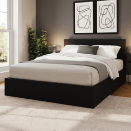 GFW Black Small Double Side Lift Ottoman Bed