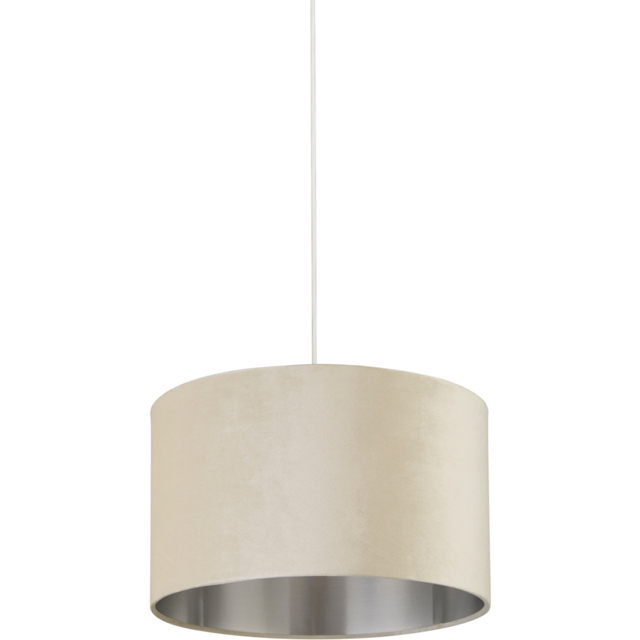 Lighting Collection Cream Silver Inner Velvet Drum Shade 40cm - image 1