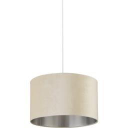 Lighting Collection Cream Silver Inner Velvet Drum Shade 40cm