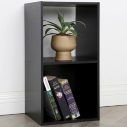 Jane 2 Shelf Black Cube Storage Unit - thumbnail 1