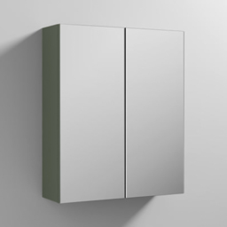 nuie Arno 2 Door Satin Green Wall Hung Mirror Cabinet