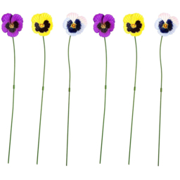 Garden Gear Mixed Metal Pansy Stake 6 Pack