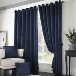 Alan Symonds Madison Navy Ring Top Curtain 229 x 183cm