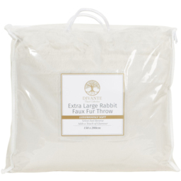 Rabbit Faux Fur Throw - Champagne / Extra Large - thumbnail 1