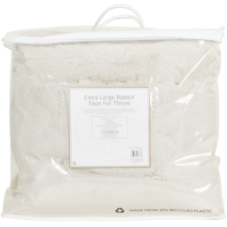 Rabbit Faux Fur Throw - Champagne / Extra Large - thumbnail 2